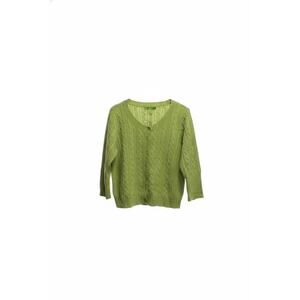 Cashmere RxB Cardigan Sweater 100% Cashmere Leaf Green Crewneck XL NWT 2-Ply
